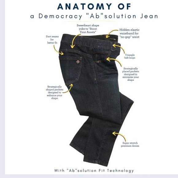 NWT NEW Democracy High Rise Slim Straight Distressed Jeans size 6 Ab technology - Picture 14 of 16